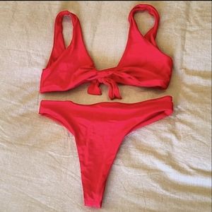 Cherry red bikini